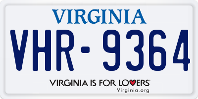 VA license plate VHR9364