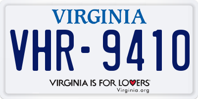 VA license plate VHR9410