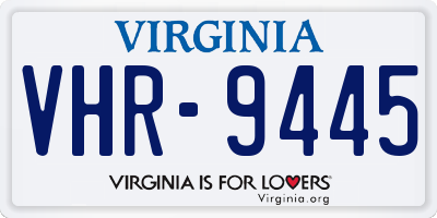 VA license plate VHR9445