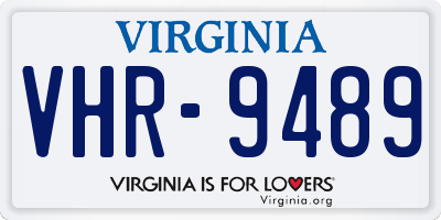 VA license plate VHR9489
