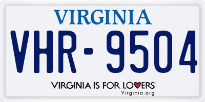 VA license plate VHR9504