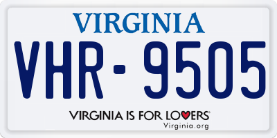 VA license plate VHR9505