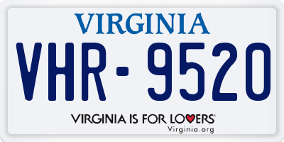 VA license plate VHR9520