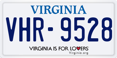 VA license plate VHR9528