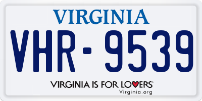 VA license plate VHR9539