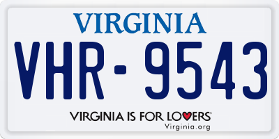 VA license plate VHR9543