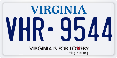 VA license plate VHR9544