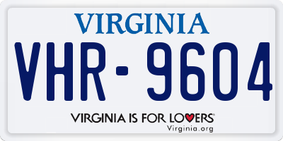 VA license plate VHR9604