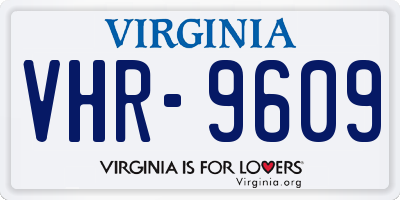 VA license plate VHR9609