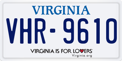 VA license plate VHR9610