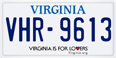 VA license plate VHR9613