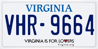 VA license plate VHR9664