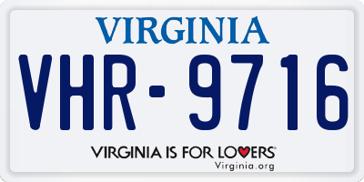 VA license plate VHR9716