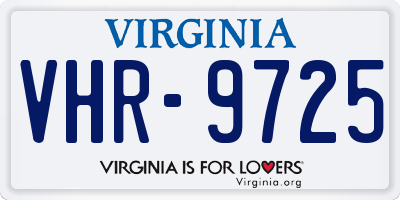VA license plate VHR9725
