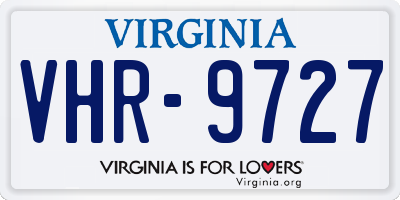 VA license plate VHR9727
