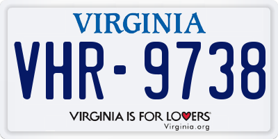 VA license plate VHR9738