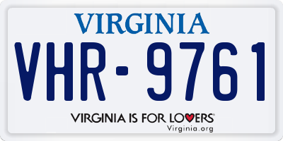 VA license plate VHR9761