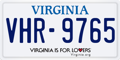 VA license plate VHR9765