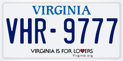 VA license plate VHR9777
