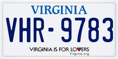 VA license plate VHR9783