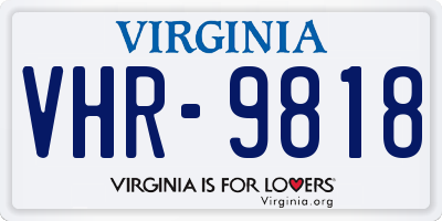 VA license plate VHR9818