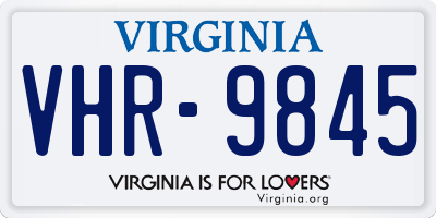 VA license plate VHR9845