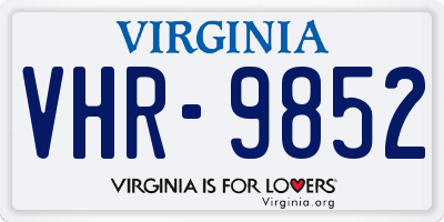 VA license plate VHR9852
