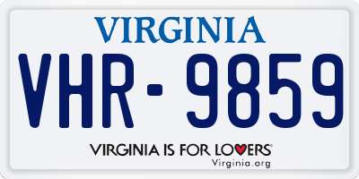 VA license plate VHR9859
