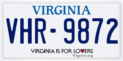VA license plate VHR9872