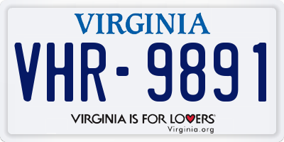 VA license plate VHR9891