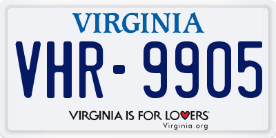 VA license plate VHR9905