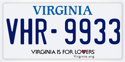 VA license plate VHR9933