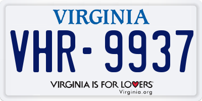 VA license plate VHR9937