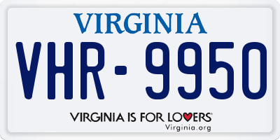 VA license plate VHR9950