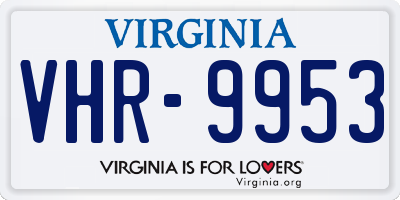 VA license plate VHR9953