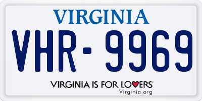 VA license plate VHR9969