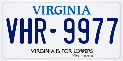 VA license plate VHR9977
