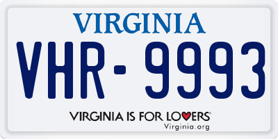 VA license plate VHR9993