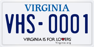 VA license plate VHS0001