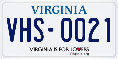 VA license plate VHS0021