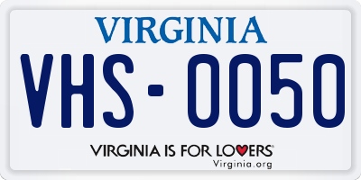 VA license plate VHS0050