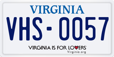 VA license plate VHS0057