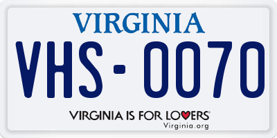 VA license plate VHS0070