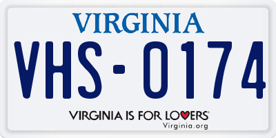 VA license plate VHS0174
