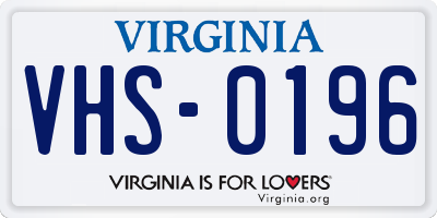 VA license plate VHS0196