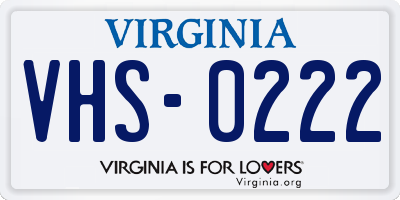 VA license plate VHS0222