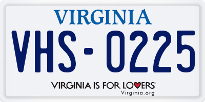 VA license plate VHS0225