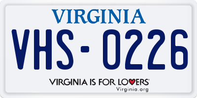 VA license plate VHS0226
