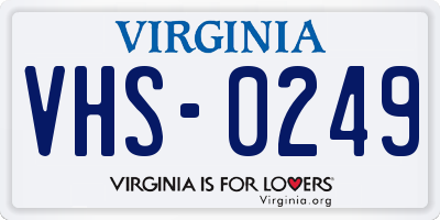 VA license plate VHS0249