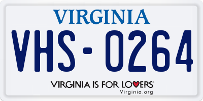 VA license plate VHS0264
